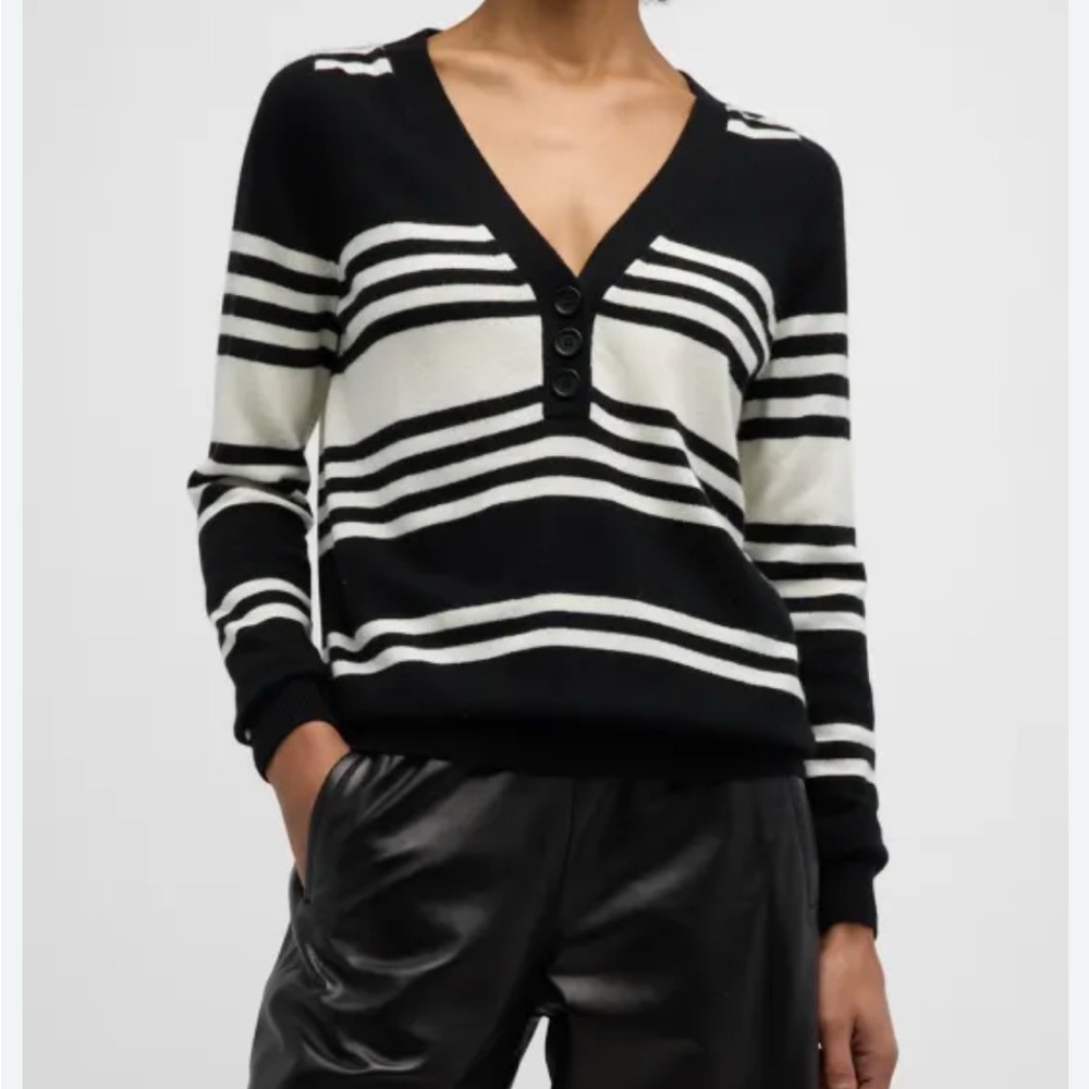 NWOT Chinti & Parker Camille Striped Wool-Cashmere L